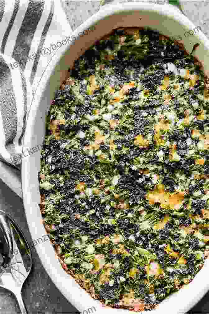 A Golden Brown Baked Spinach Casserole Bubbling In A Baking Dish, Garnished With Grated Parmesan Cheese And Fresh Parsley 50 Baked Spinach Casserole Recipes: Cook It Yourself With Baked Spinach Casserole Cookbook