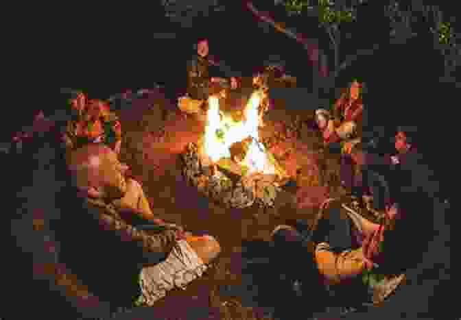 A Group Of People Gathered Around A Campfire, Listening To A Storyteller Of Myth And Magic ME Brines