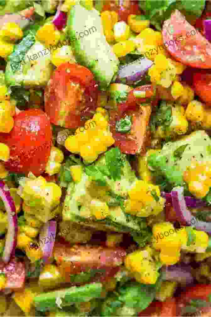 A Vibrant And Refreshing Summer Salad With Grilled Corn, Creamy Avocado, Juicy Tomatoes, And A Tangy Dressing. My Best Easy Recipes : Blank Recepe To Write In